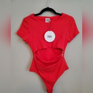 RED NICOLA BODYSUITEND OF SUMMER SALE